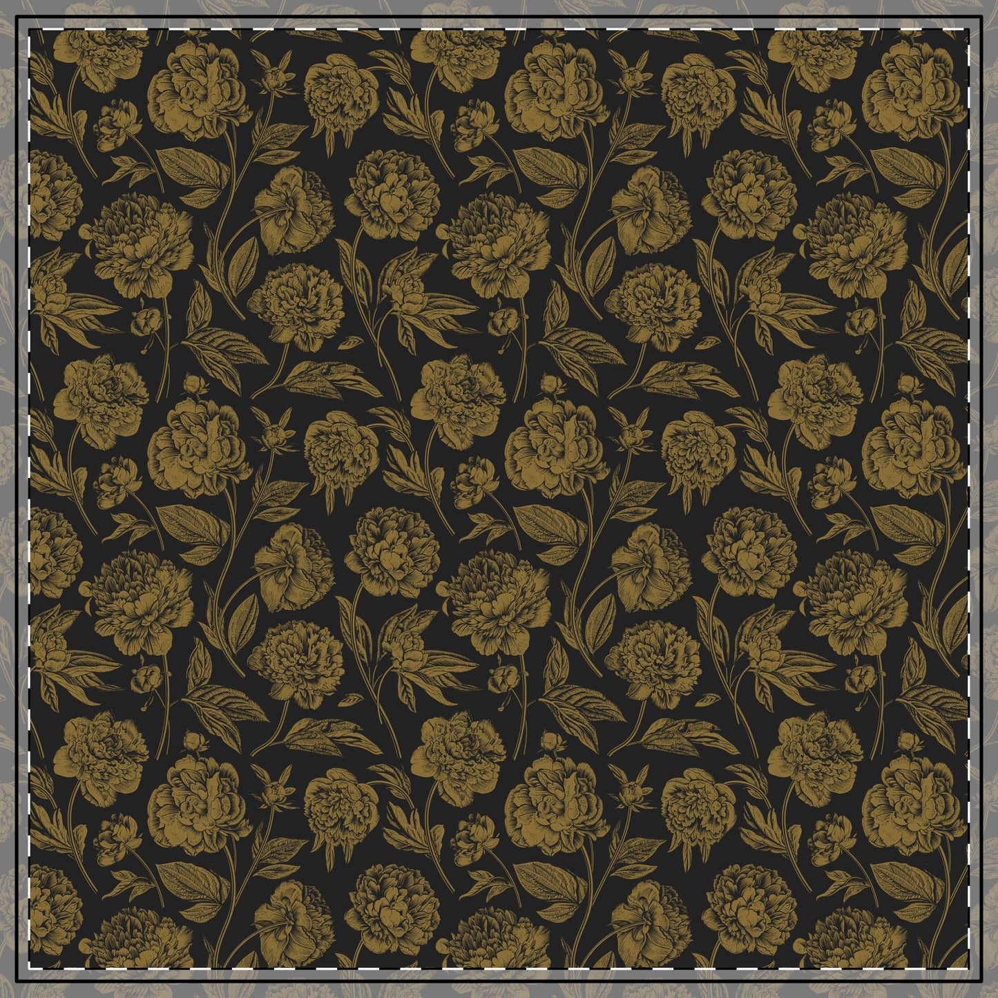 Tablecloth | Black & Gold | Peony