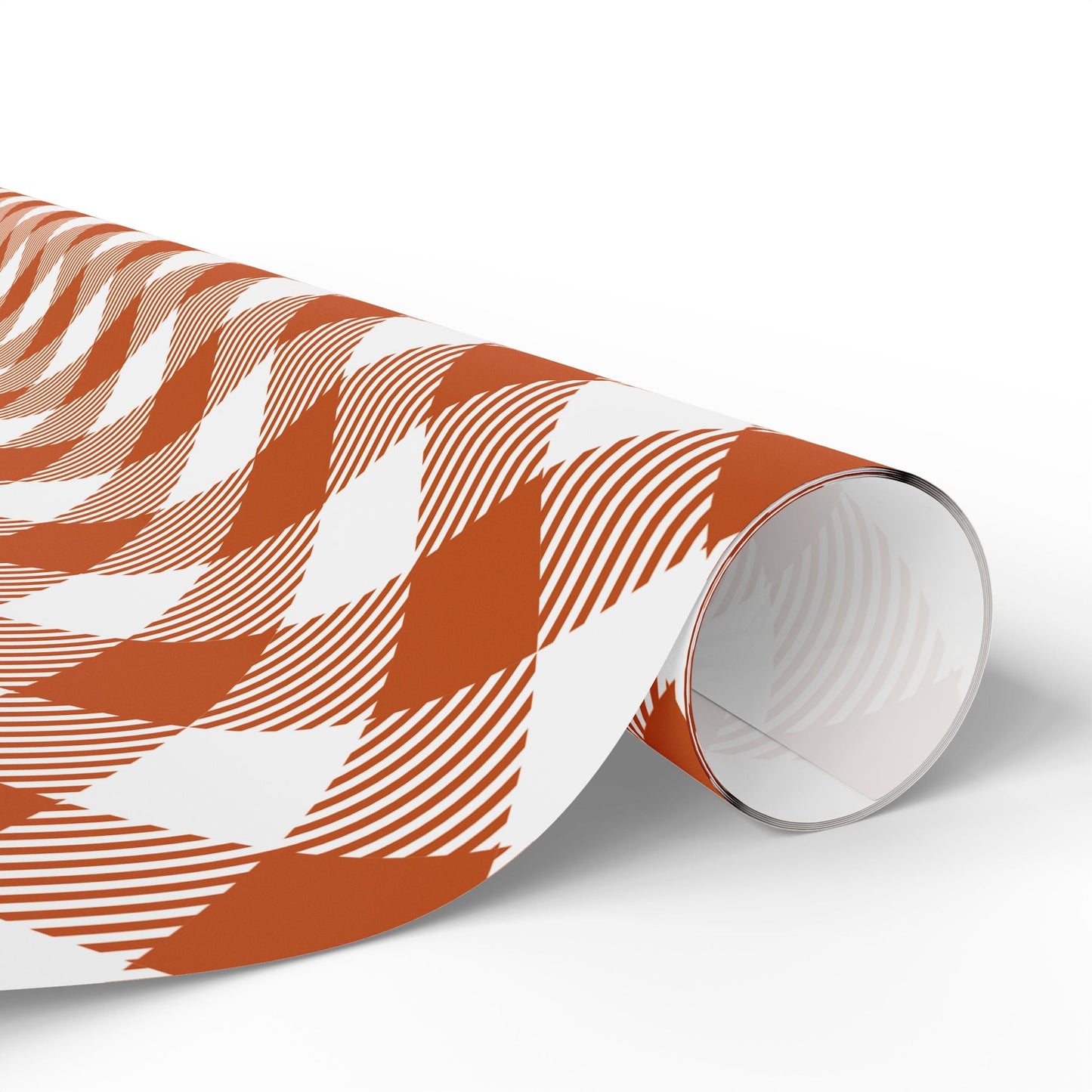 Gift Wrap | Dark Orange & White | Gingham