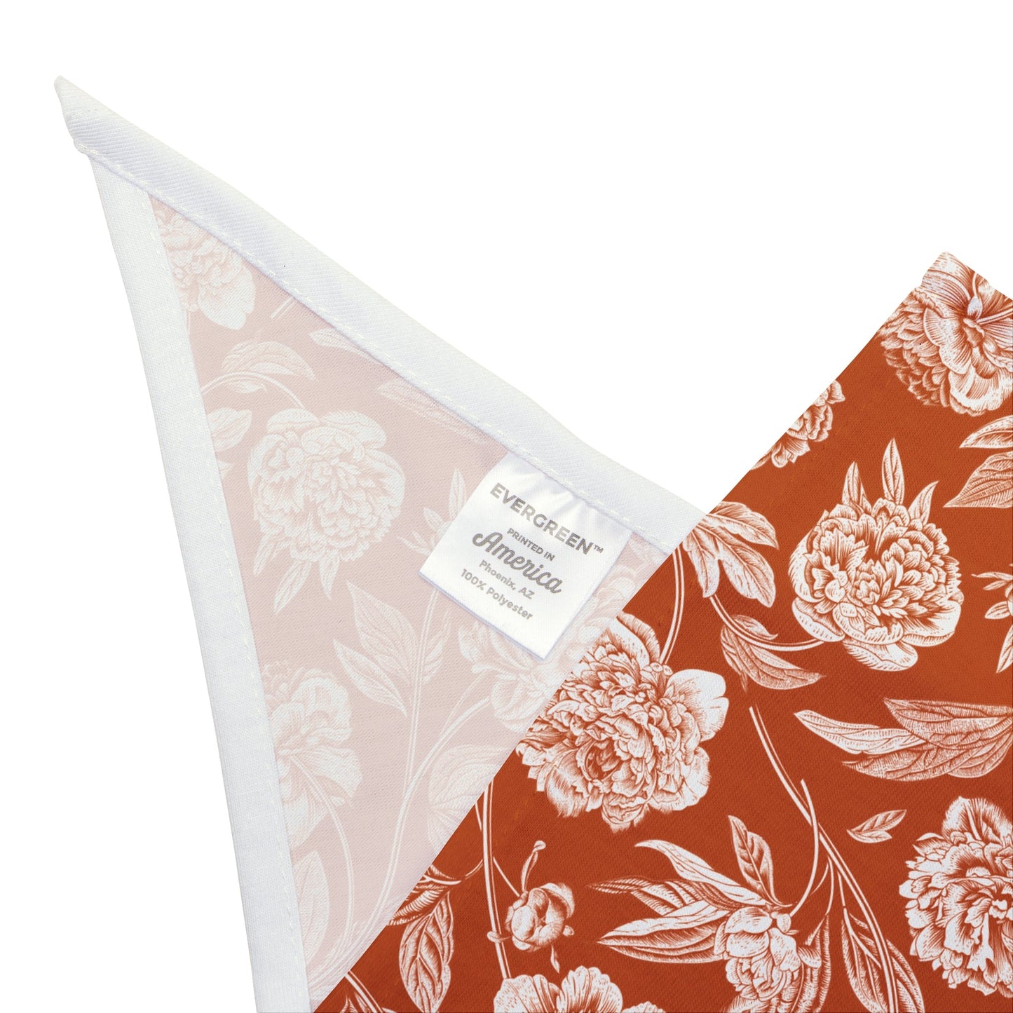 Pet Bandana | Dark Orange & White | Peony