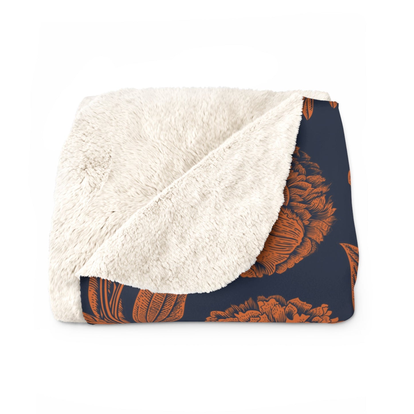 Sherpa Blanket | Orange & Blue | Peony