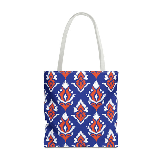 Tote Bag | Bright Blue & Orange | Ikat