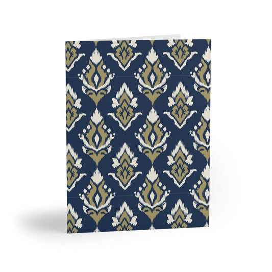 Notecards Set | Blue & Gold | Ikat