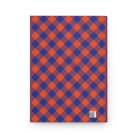 Hardcover Journal | Bright Blue & Orange | Gingham