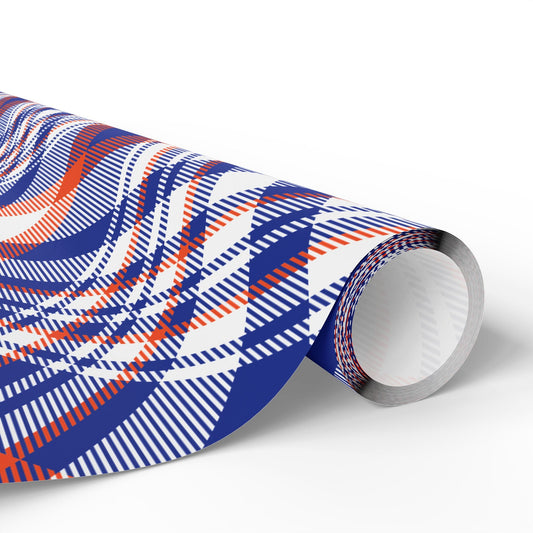 Gift Wrap | Bright Blue & Orange | Tartan