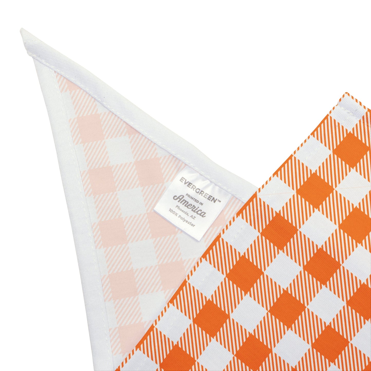 Pet Bandana | Orange & White | Gingham