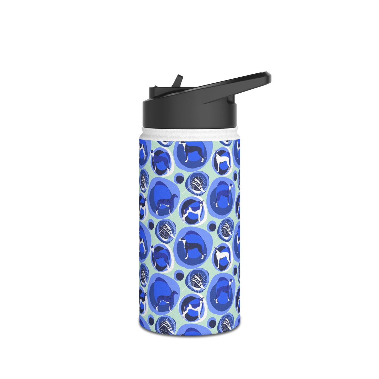 Insulated Water Bottle | Greyhounds | Teal Bubbles