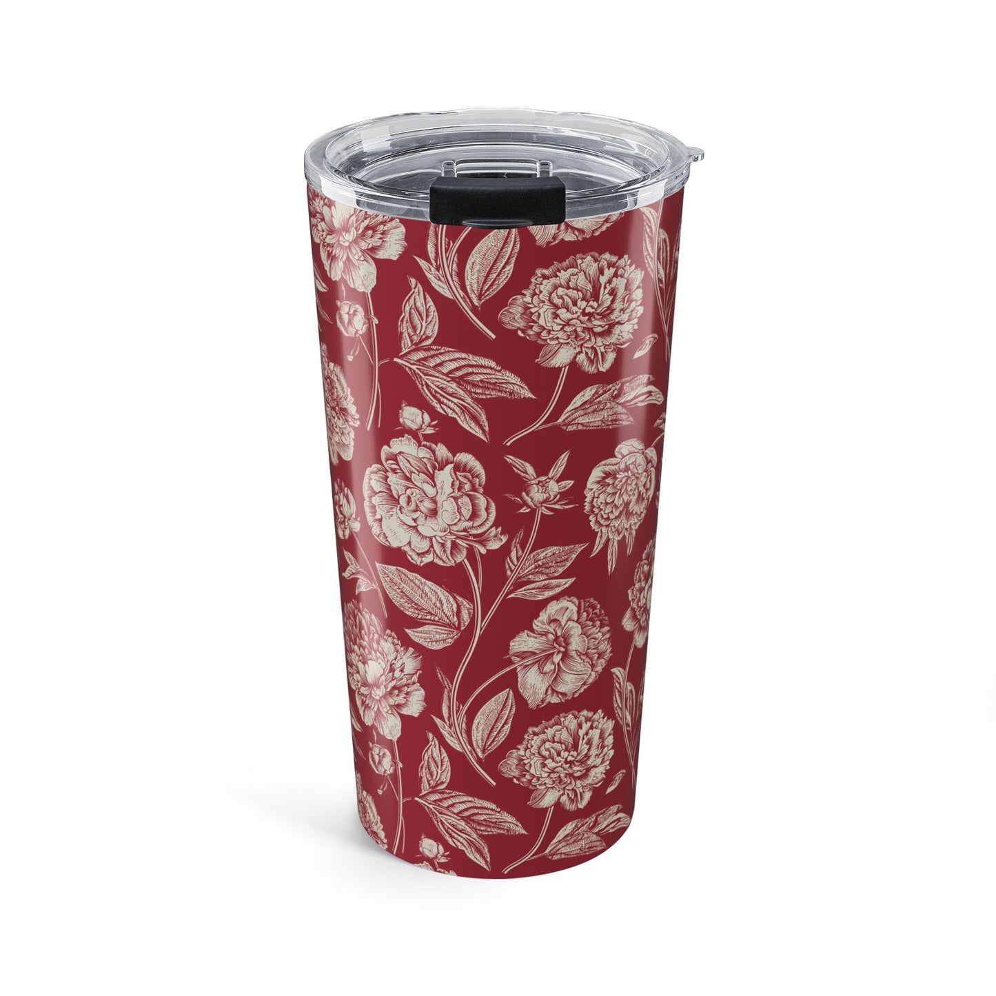 Tumbler | Maroon & White | Peony