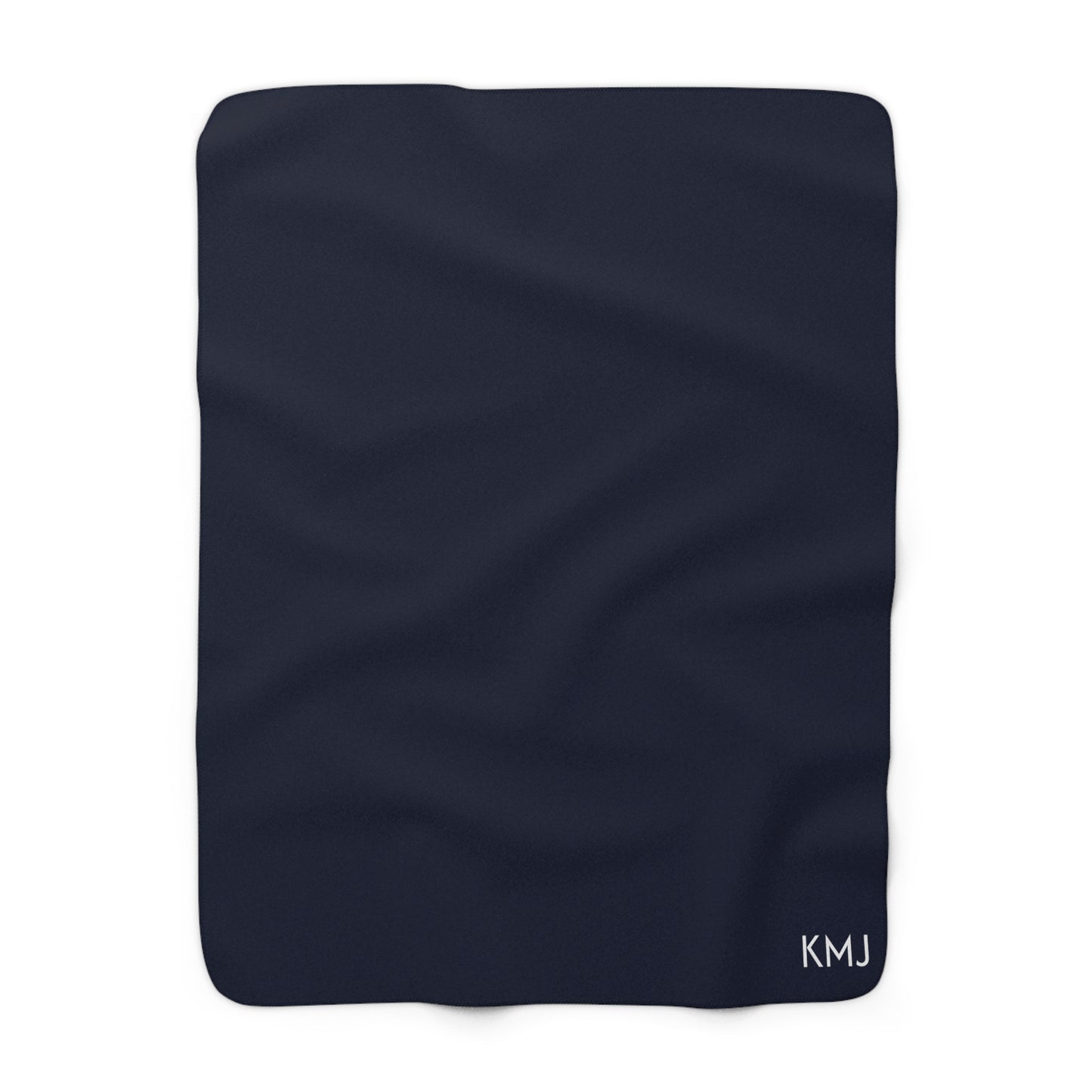 Sherpa Fleece Blanket- Personalized | Navy & White | Dark