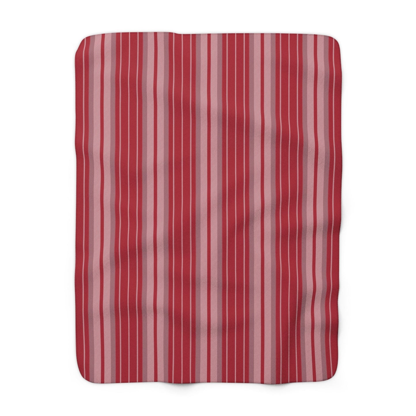 Sherpa Blanket | Red & Gray | Stripe