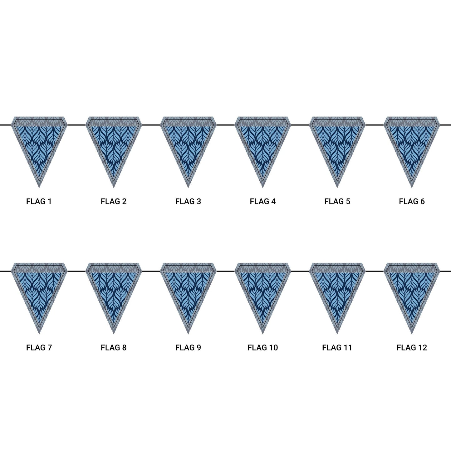 Flag Garland | Light Blue & White | Palm