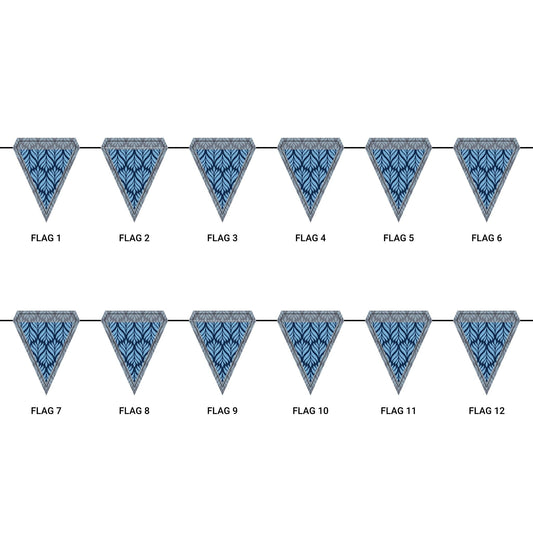 Flag Garland | Light Blue & White | Palm