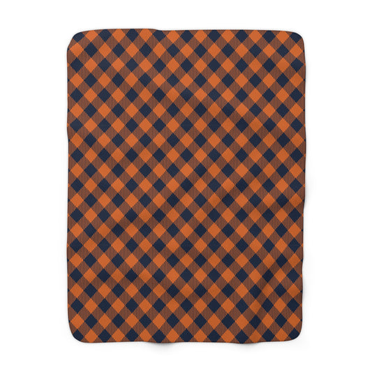 Sherpa Fleece Blanket | Auburn, Alabama | Gingham