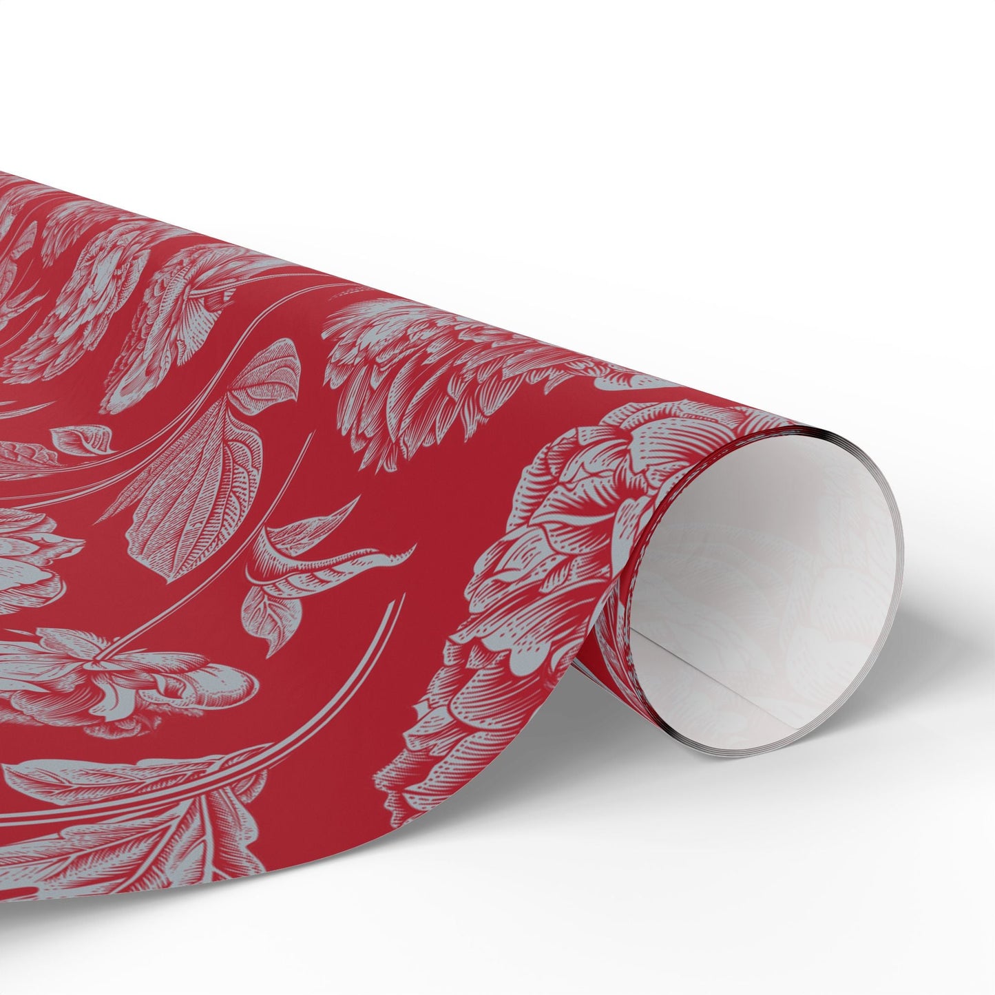 Gift Wrap | Red & Gray | Peony