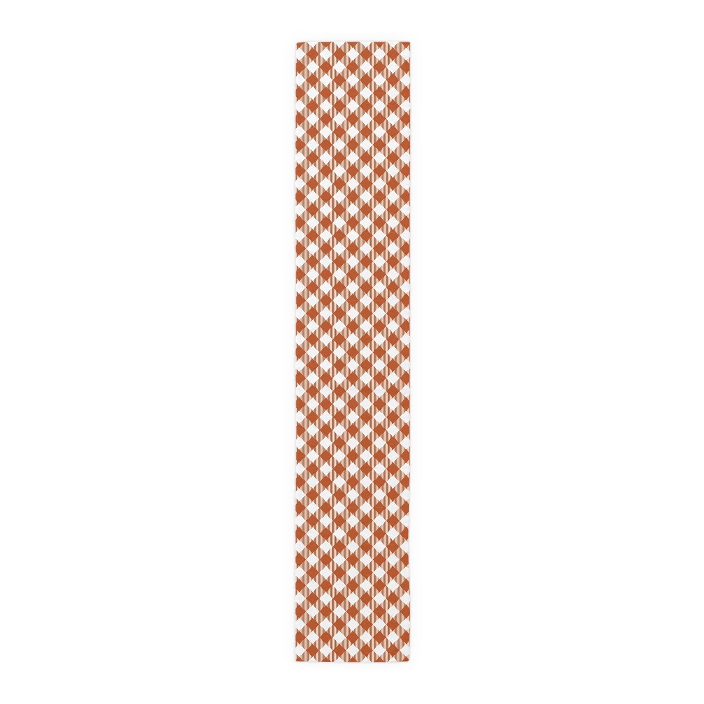 Table Runner | Dark Orange & White | Gingham