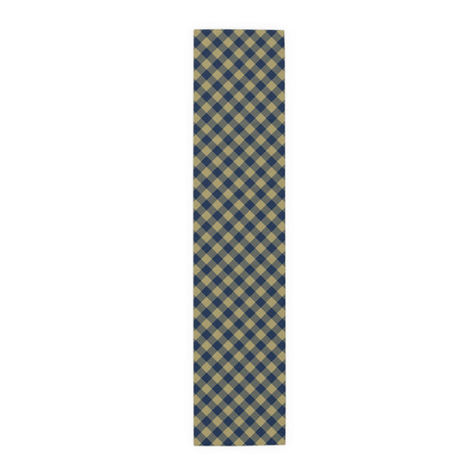 Table Runner | Blue & Gold | Gingham