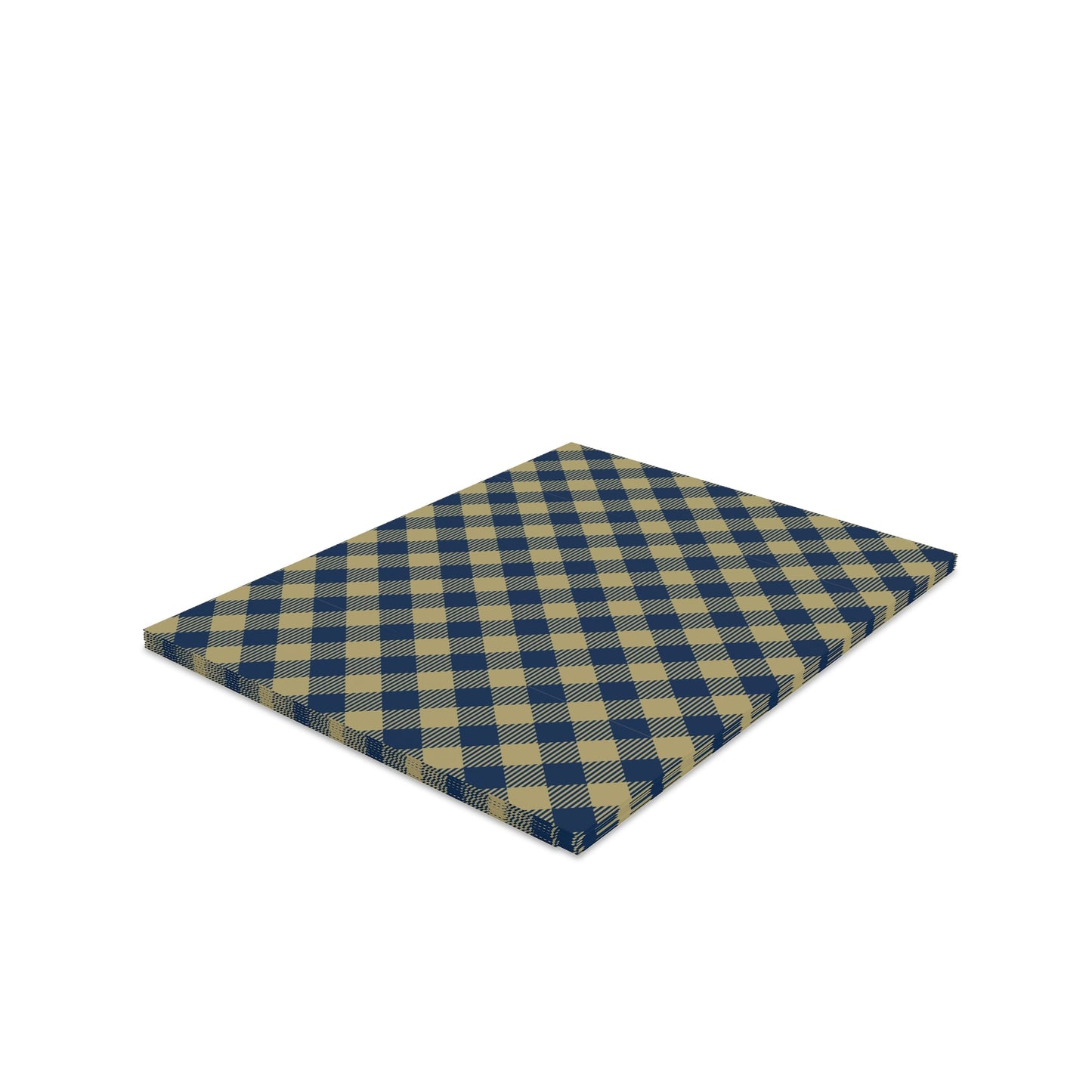 Notecards Set | Blue & Gold | Gingham