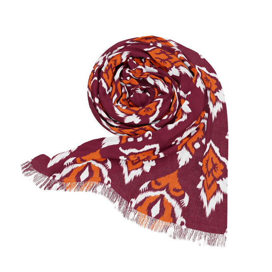 Scarf | Maroon & Orange | Ikat