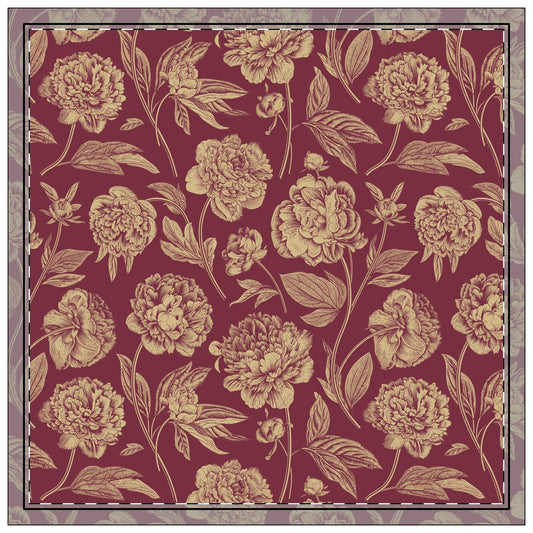 Napkins | Maroon & Gold | Peony