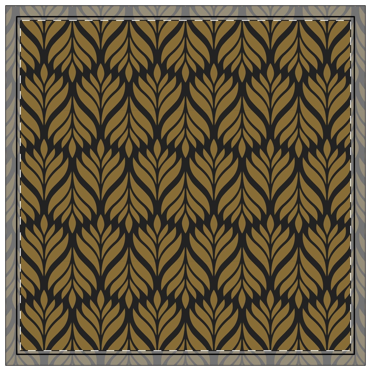 Napkin 4-set | Black & Gold | Palm