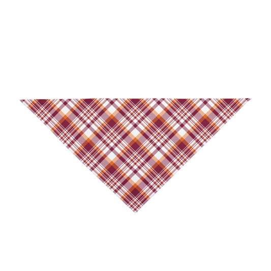 Pet Bandana | Maroon & Orange | Tartan