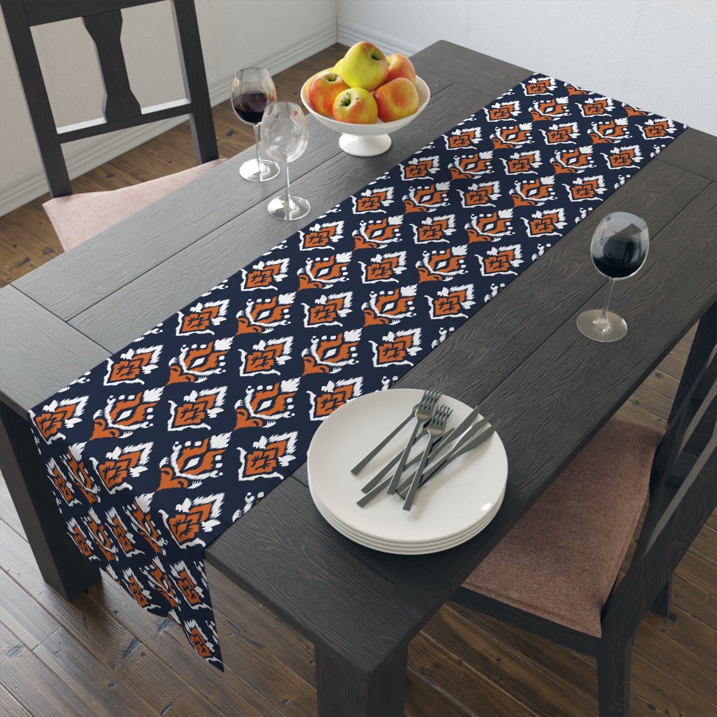 Table Runner | Orange & Blue | Ikat