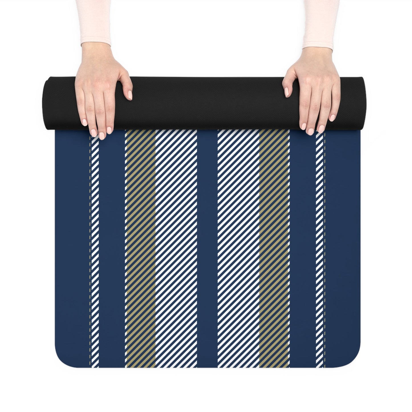 Yoga Mat | Blue & Gold | Stripe