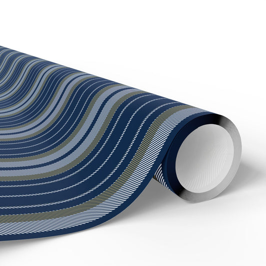 Gift Wrap | Blue & Gold | Stripe