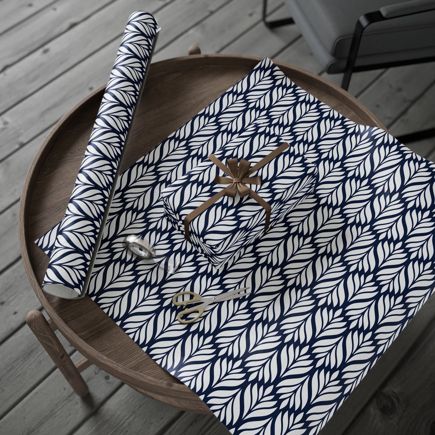 Gift Wrap | Navy & White | Palm