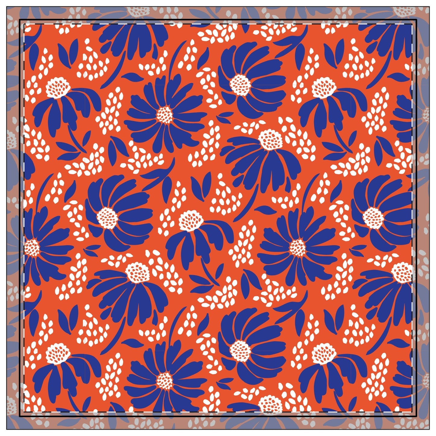 Napkin 4-set | Bright Blue & Orange | Bellis
