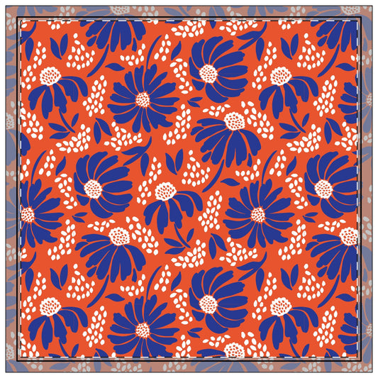 Napkin 4-set | Bright Blue & Orange | Bellis