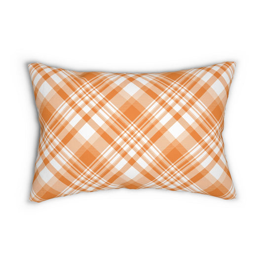 Pillow | Orange & White | Tartan
