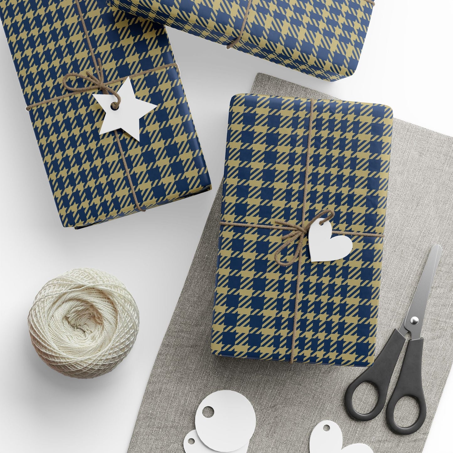 Gift Wrap | Blue & Gold | Tweed