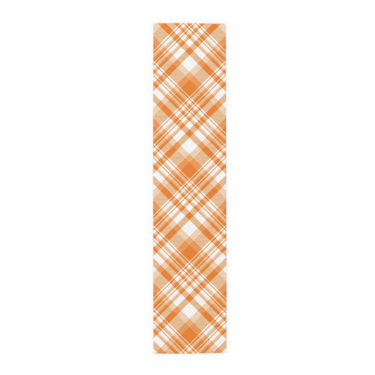 Table Runner | Orange & White | Tartan