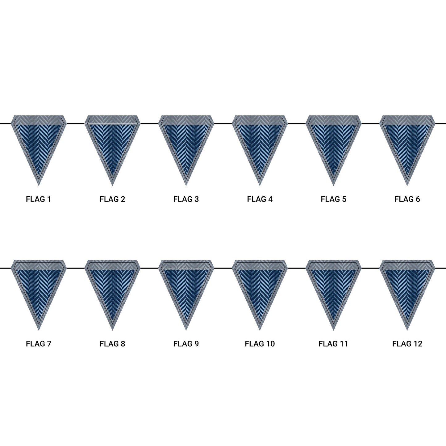Flag Garland | Light Blue & White | Herringbone