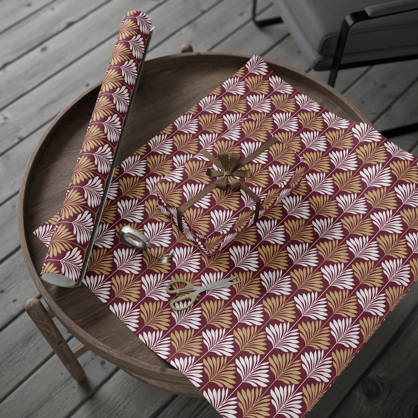 Gift Wrap | Maroon & Gold | Deco
