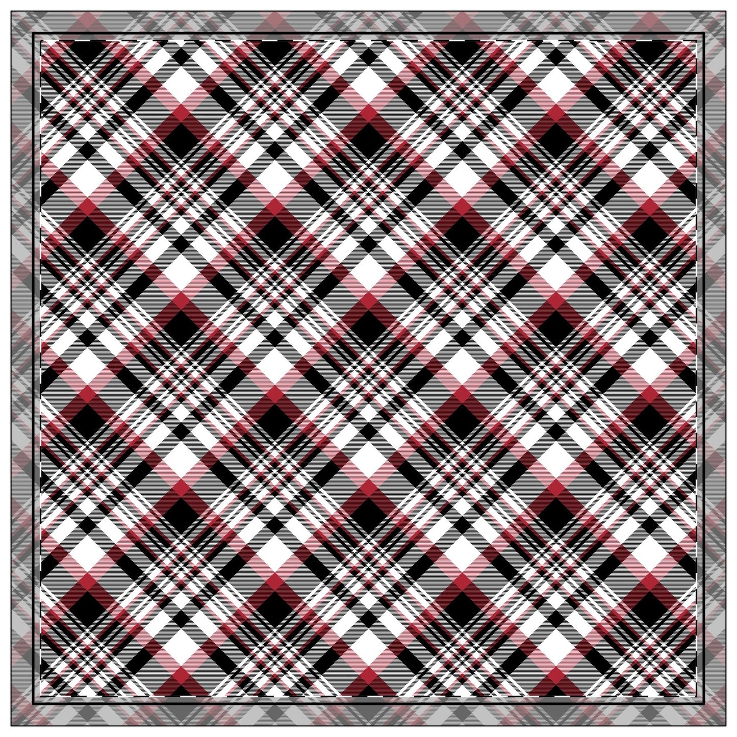 Napkin 4-set | Red & Black | Tartan