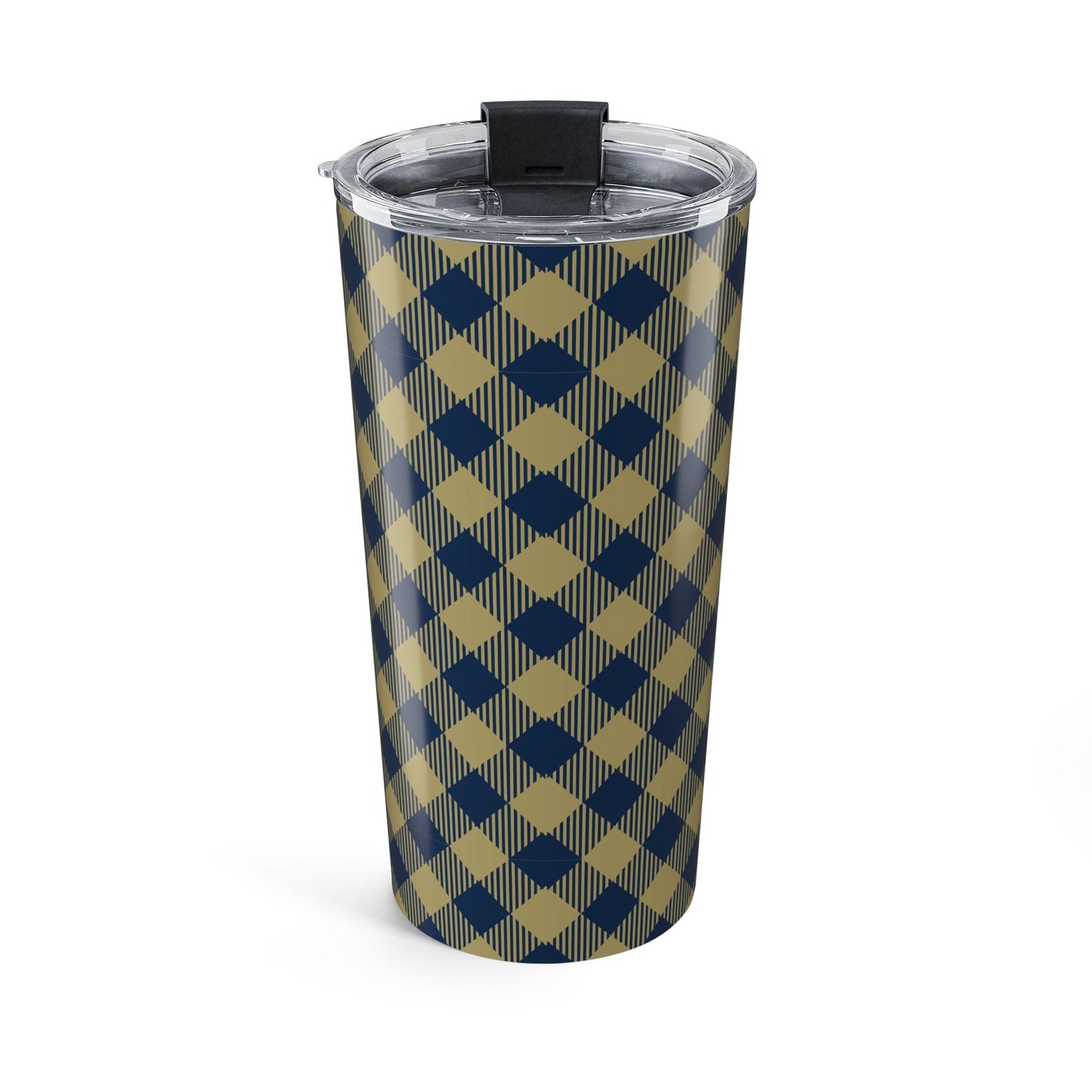 Tumbler | Blue & Gold | Gingham