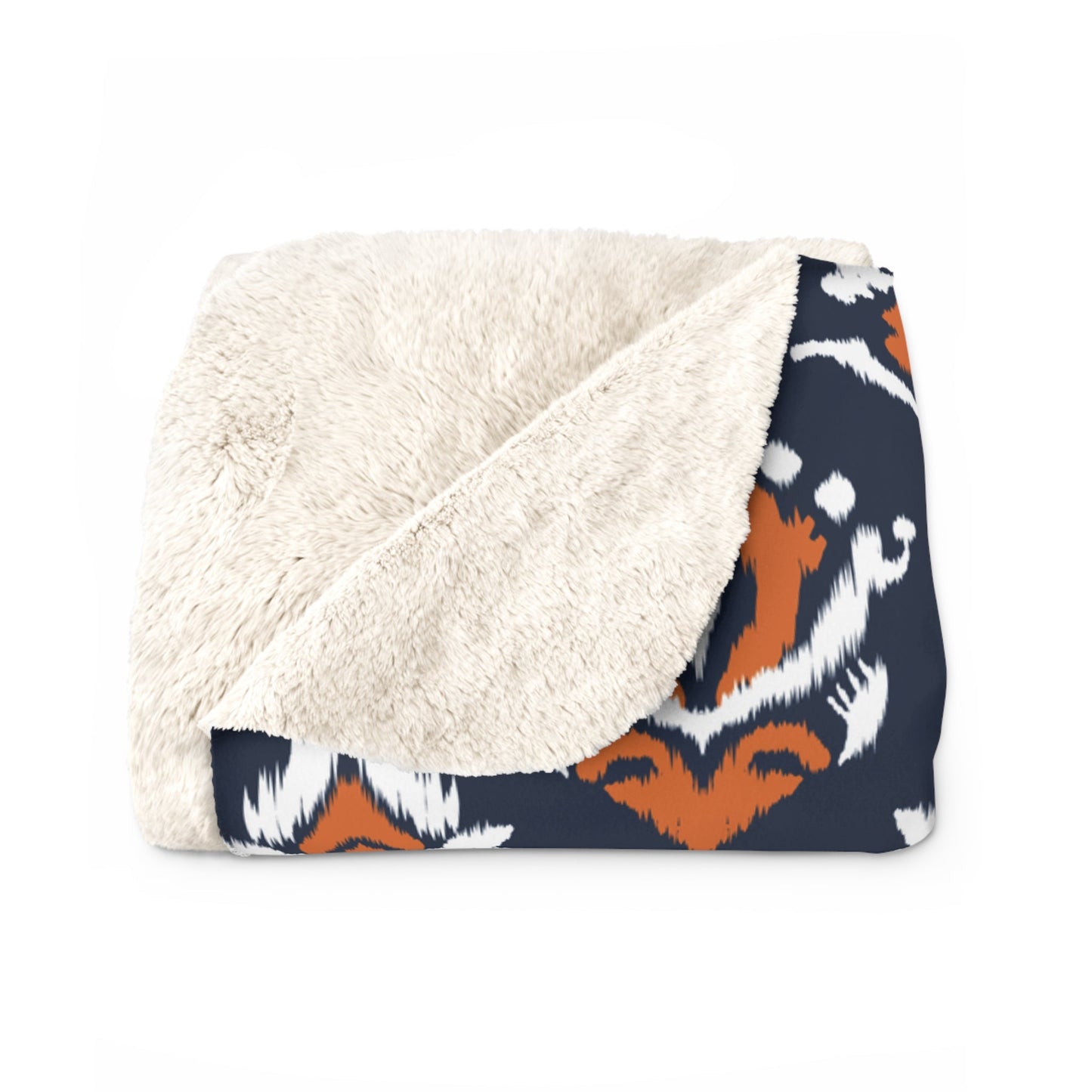 Sherpa Blanket | Orange & Blue | Ikat