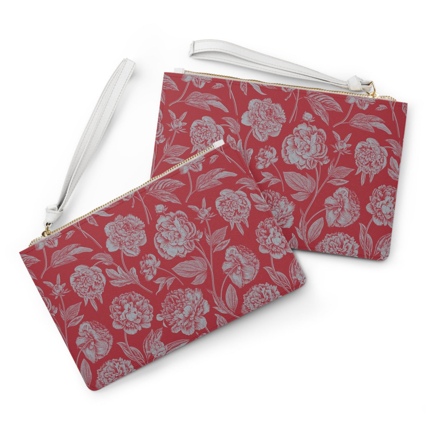 Clutch Bag | Red & Gray | Peony
