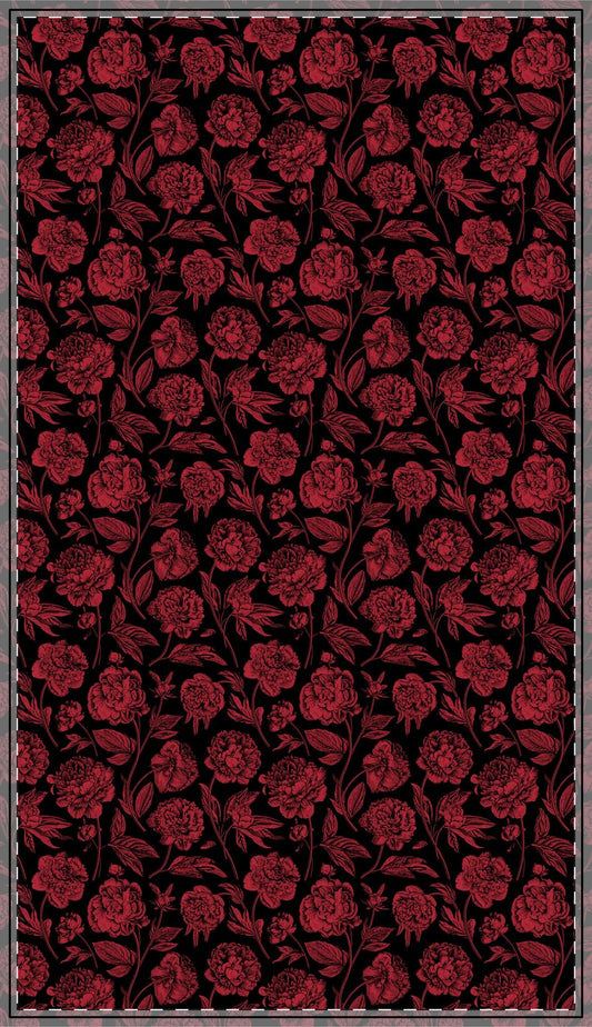 Tablecloth | Red & Black | Peony