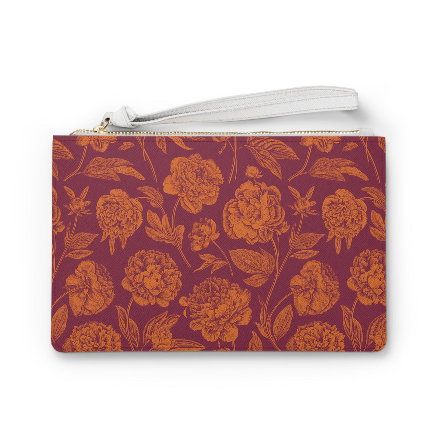Clutch Bag | Maroon & Orange | Peony