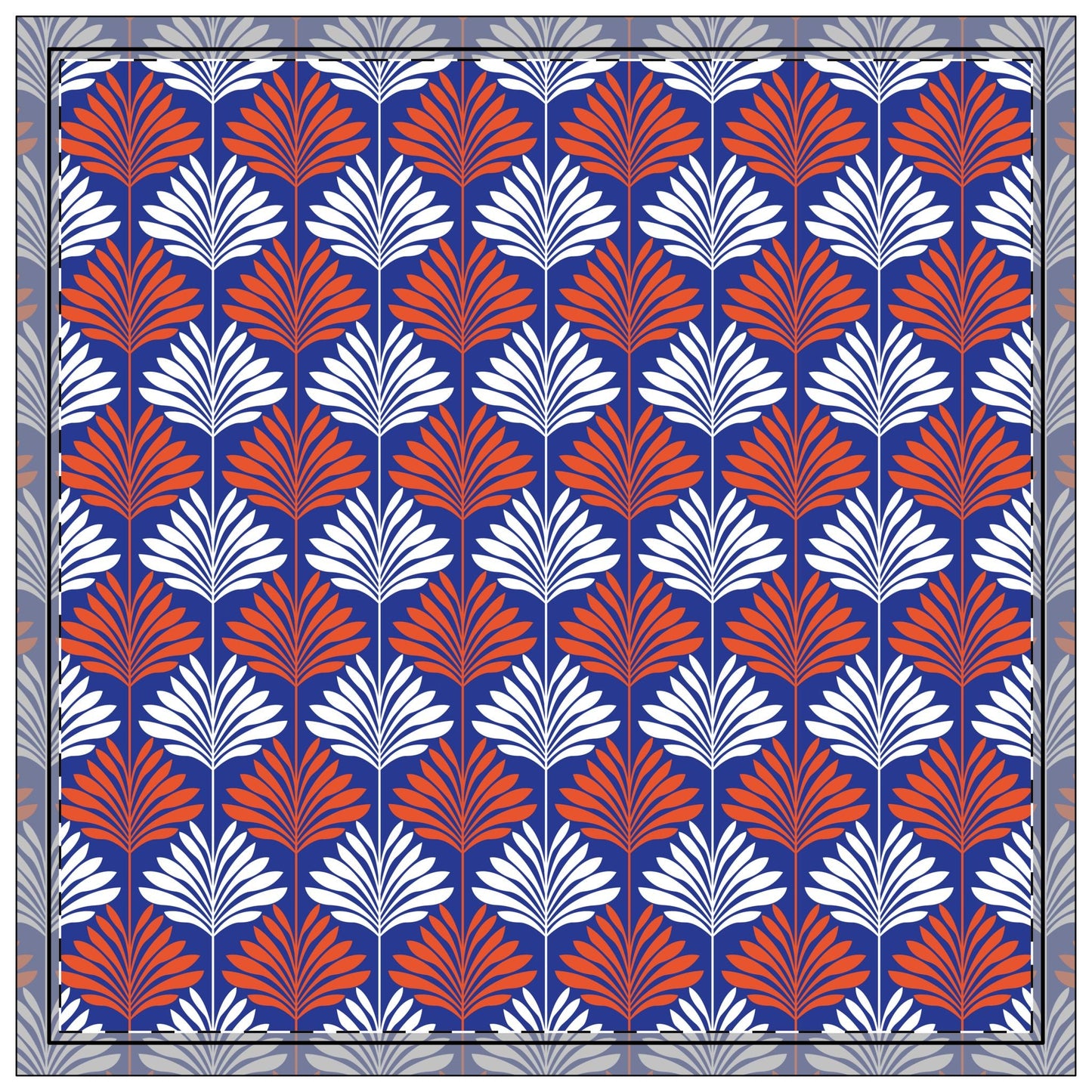 Napkin 4-set | Bright Blue & Orange | Deco