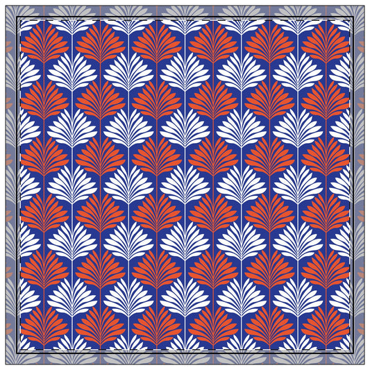 Napkin 4-set | Bright Blue & Orange | Deco