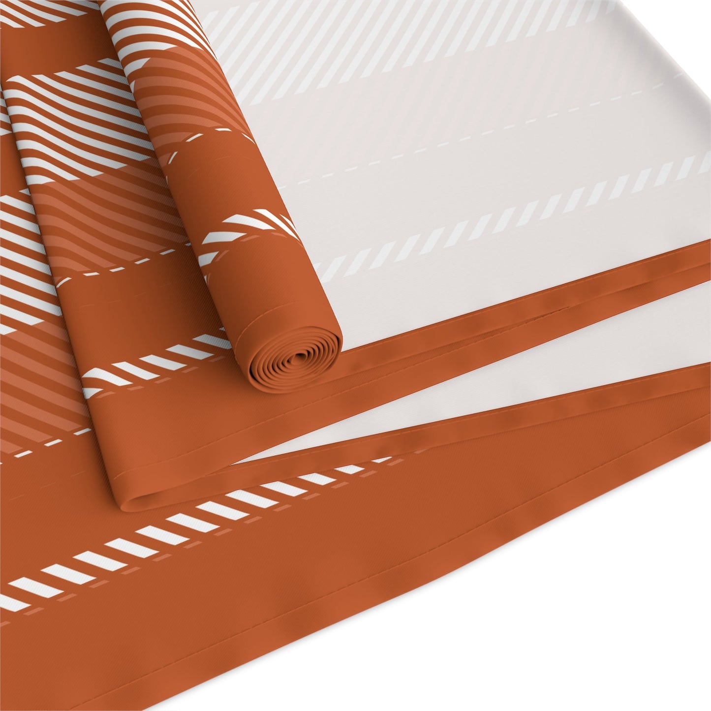 Table Runner | Dark Orange & White | Stripe