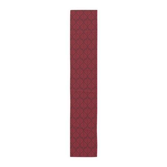 Table Runner | Maroon & White | Palm