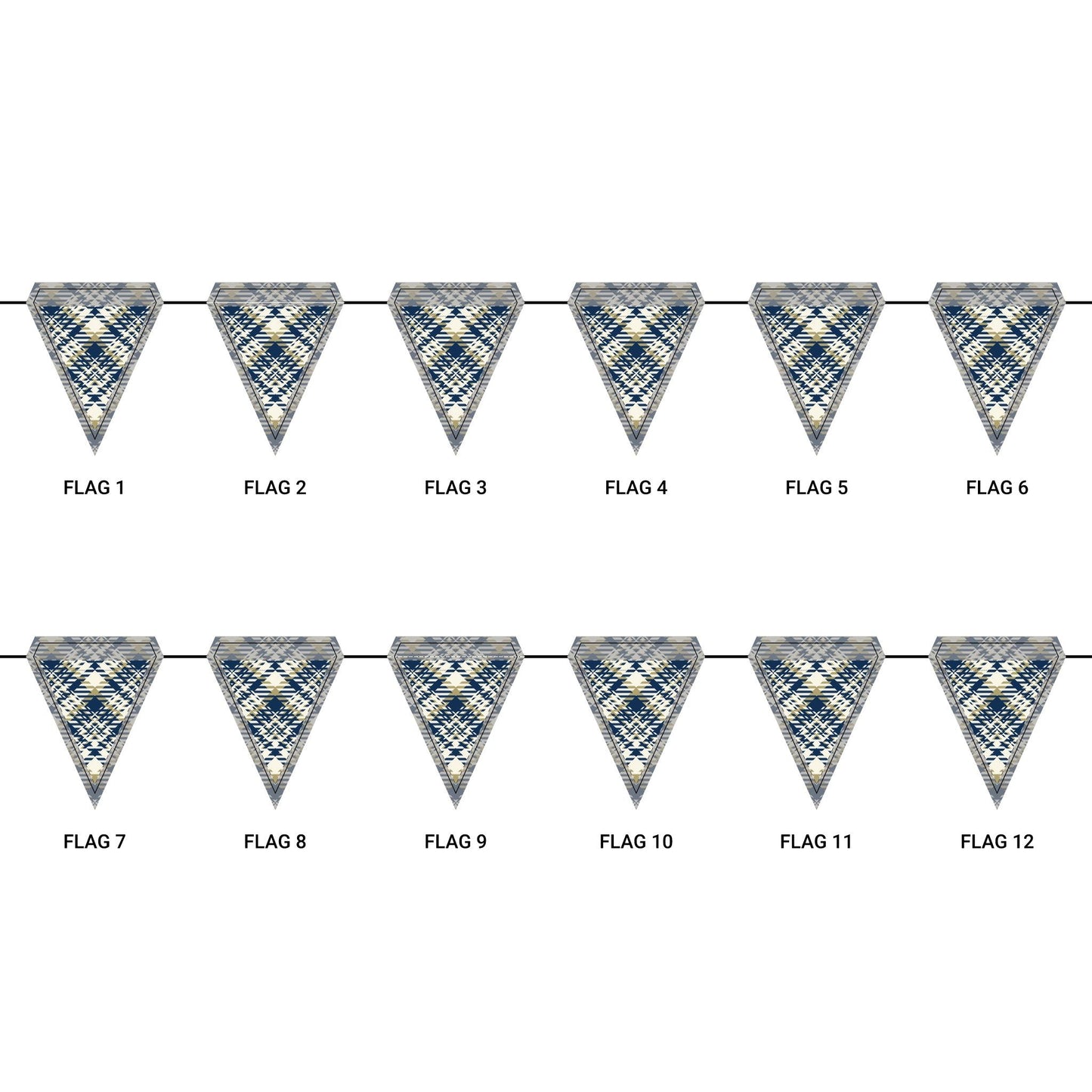 Flag Garland | Gold & Blue | Tartan