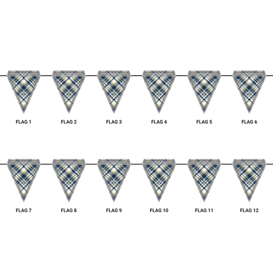 Flag Garland | Gold & Blue | Tartan