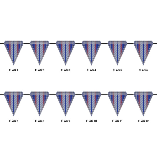 Flag Garland | Bright Blue & Orange | Stripe