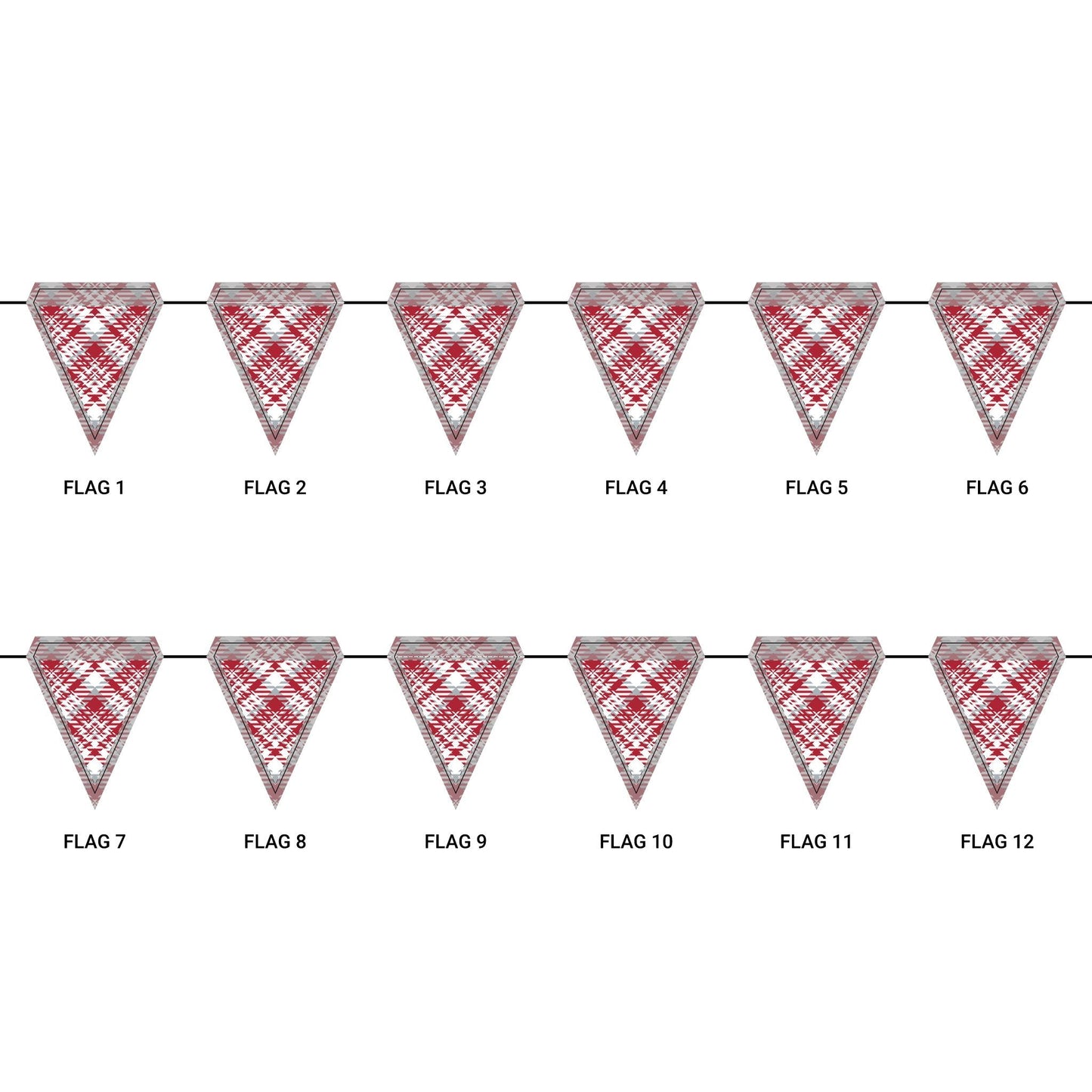 Flag Garland | Red & Gray | Tartan