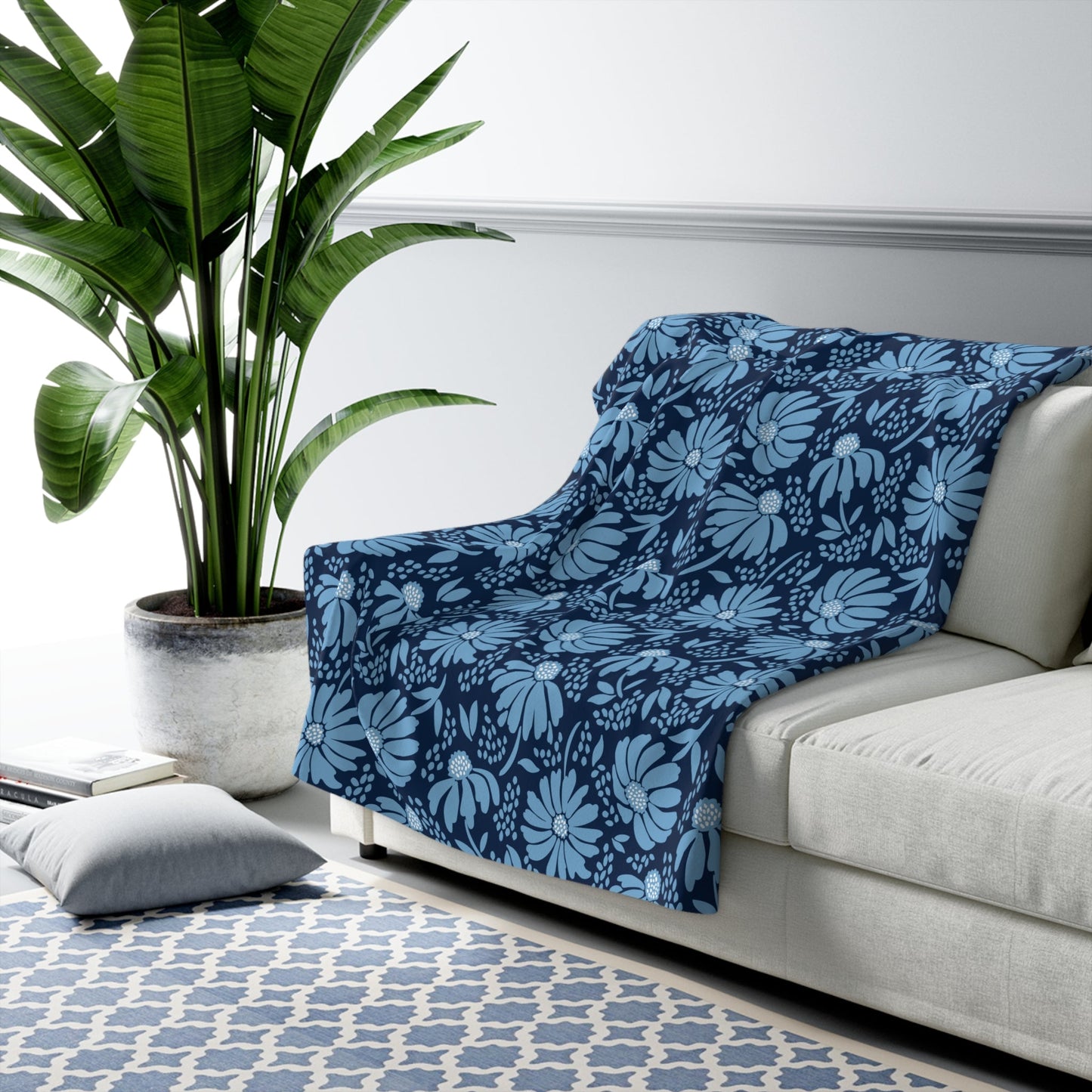 Sherpa Blanket | Light Blue & White | Bellis